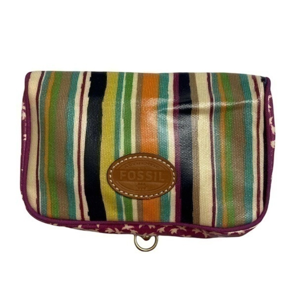 Fossil stripes clutch makeup bag